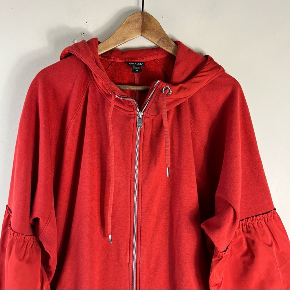 Athleta On My Way Triumph Hoodie Full Zip Organic Cotton Brick Red Size 2X - Picture 6 of 11